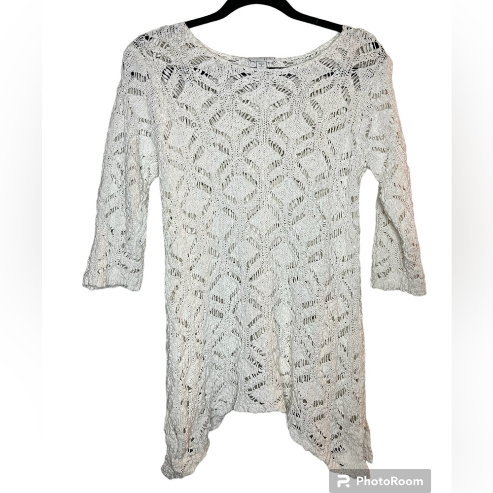 Jjill 100% cotton 3/4 sleeve top small